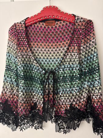 Missoni Strickjacke bunt mit Pailletten italienische Grösse 
