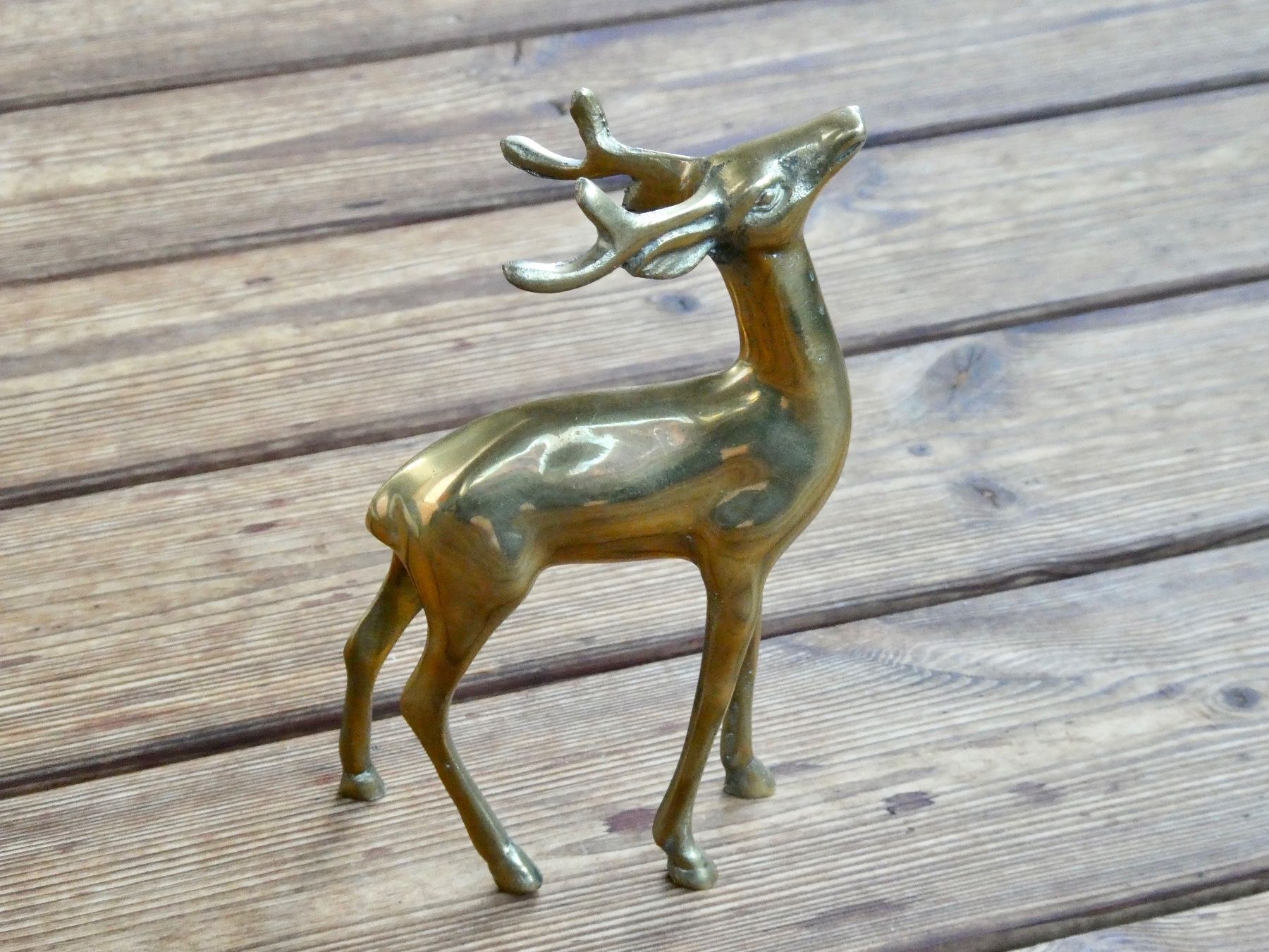 Statuette: kleine Hirschfigur Messingguss poliert – Usato da Lüchingen venduto da Eeizo 6