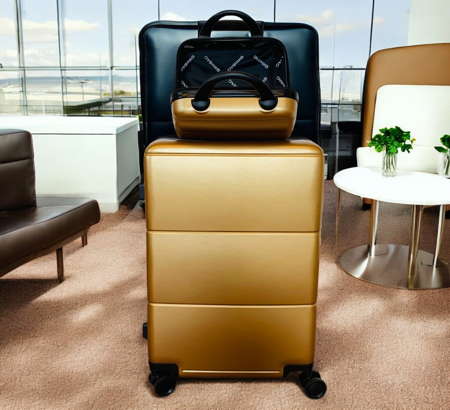 Reisekoffer: 2er gateBAG Koffer Gepäck SET Grösse L 67cm GOLD NEU – Neu und originalverpackt aus Bergdietikon von shopAgent 3