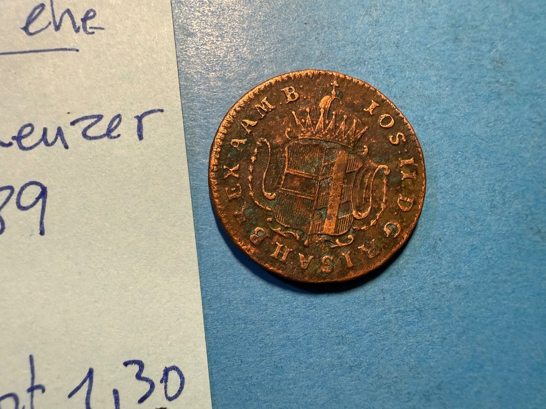 Tutti le monete: AUTRICHE : EIN KREUZER 1789 – Usato da genève venduto da GEnumist 2