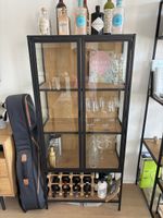Vitrine Metall Eiche/Metall schwarz