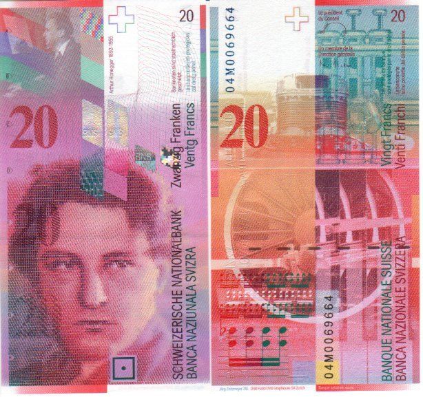 Banconote: 20 Franken 2004 bankfrisch unz – Nuovo e nell'imballaggio originale da Gelterkinden venduto da Cakir
