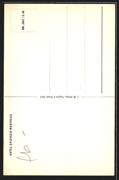 Cartoline postali: AK Montreux, Hotel Splendid – Usato da Berlin venduto da bartko-reher 1
