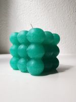 Trendige Bubble Kerze grün Deko Geschenkidee Winter Candle