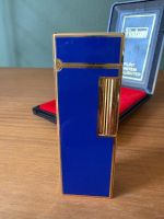 Vintage Hadson Feuerzeug unbenutzt blau gold NOS