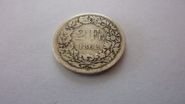 Uralter Zweifränkler 1862, schön