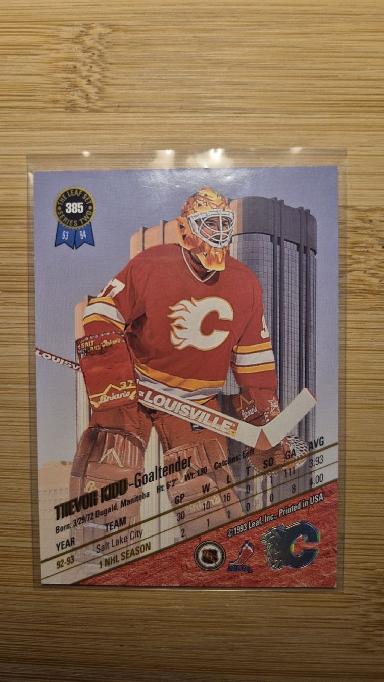 NHL Carte collezionabili: NHL Trevor Kidd Calgary Flames – Usato da Bellach venduto da IceCards-80 1