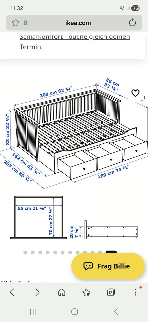 Ikea Lits: Hemnes Bett ausziehbar – D'occasion à Basel par papa03 2