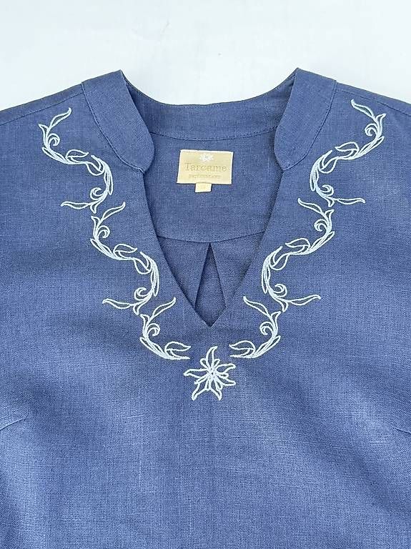 Chemisiers: Damen Leinenbluse Edelweiss Dunkelblau – D'occasion à Thalwil par han_2b8c 6