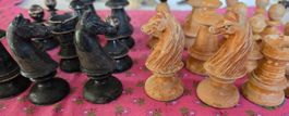 Schachfiguren Holz antik