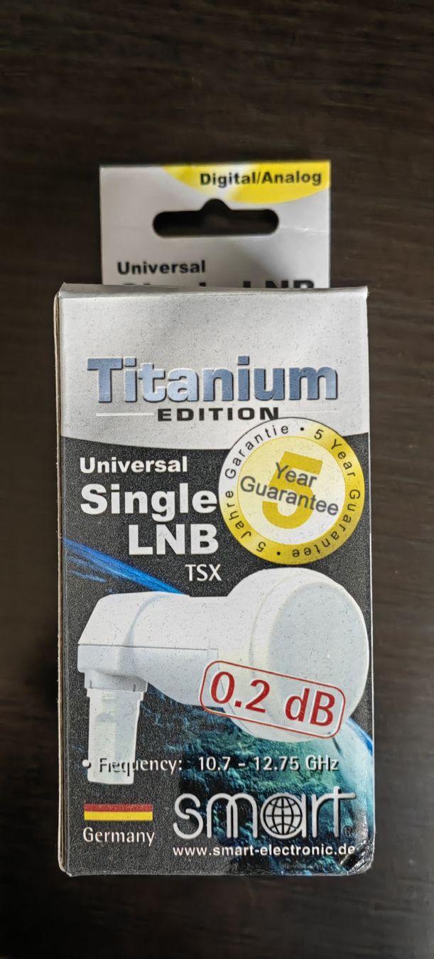 Satellitenschüssel: TITANIUM SINGLE LNB TSX – Neu und originalverpackt aus Cordast von Bluelaser