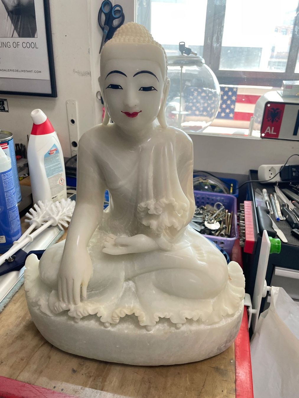 Sculture & Statue: grosser, schwerer Buddha. Marmor, 46 x 34 cm – Usato da Effretikon venduto da Bianchina2