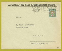 Portofreiheitsmarke auf Brief