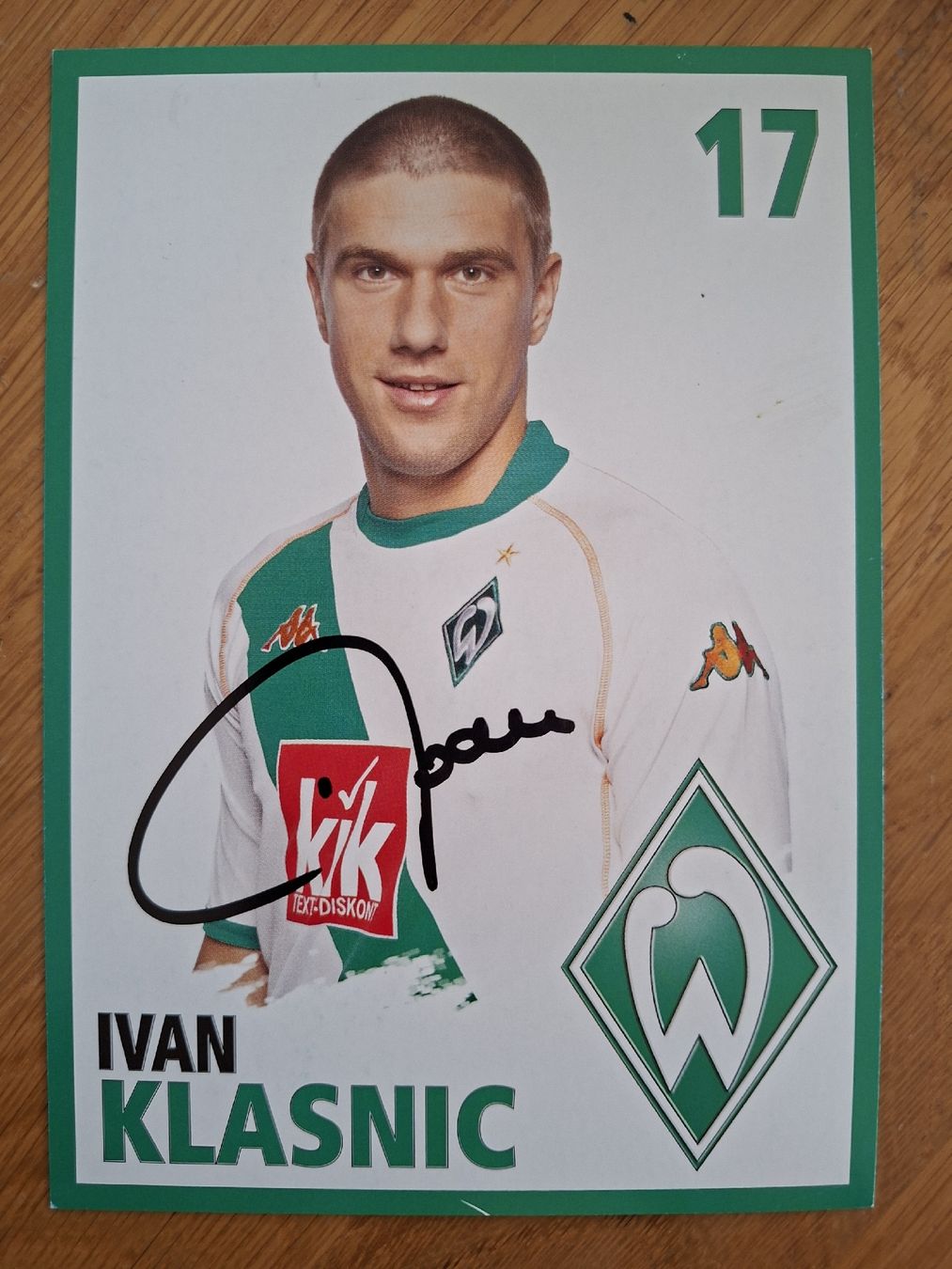 Autografi: Ivan Klasnic Autogrammkarte Werder Bremen – Usato da Thun venduto da wuschu