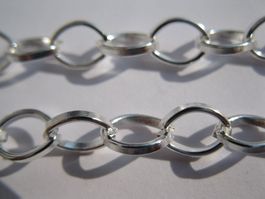 1 Meter Gliederkette, versilbert, gross