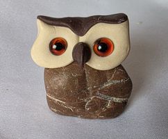 Eule Figur Naturstein Handgemacht ist einzigartig 