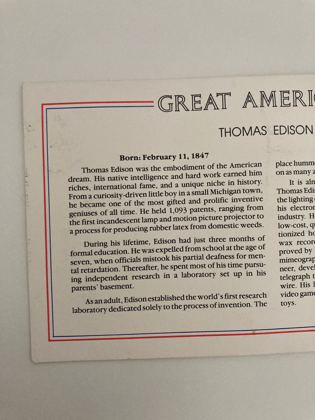 Alle Briefmarken: Postal Commemorative Society / Thomas Edison Stamp / Replica – Gebraucht aus Genthod von daz_world 4