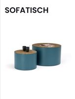 Couchtisch, blau, Metall/Rattan, la Redoute