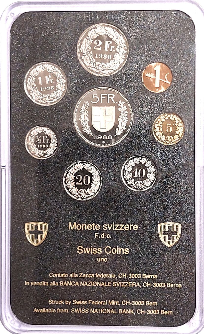 Tutti le monete: Münzsatz Schweiz 1988 stgl. – Nuovo (secondo la descrizione) da Arch venduto da coinsandmore