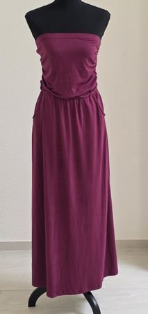 Kleid Bandeau Maxikleid Grösse M Beere mit Taschen