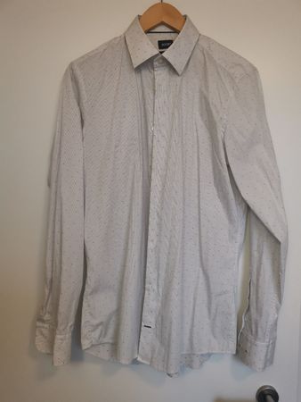 JOOP! Herrenhemd Slim Fit Gr. 40 Weiss gestreift
