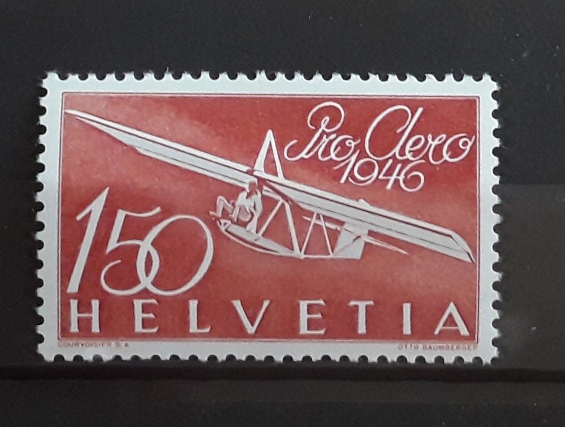 Tutti i francobolli: 1946:Pro Aero 150 Schulgleitflugzeug Nr.F41 ** – Usato da Walperswil venduto da Tcheidi