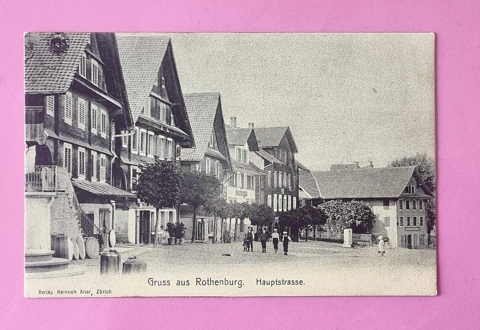 Cartoline postali: Rothenburg - Hauptstrasse - 1906 – Usato da Rothrist venduto da RROENK