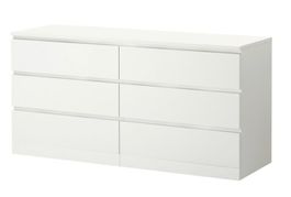 MALM Kommode mit 6 Schubladen, weiß, 160x78 cm