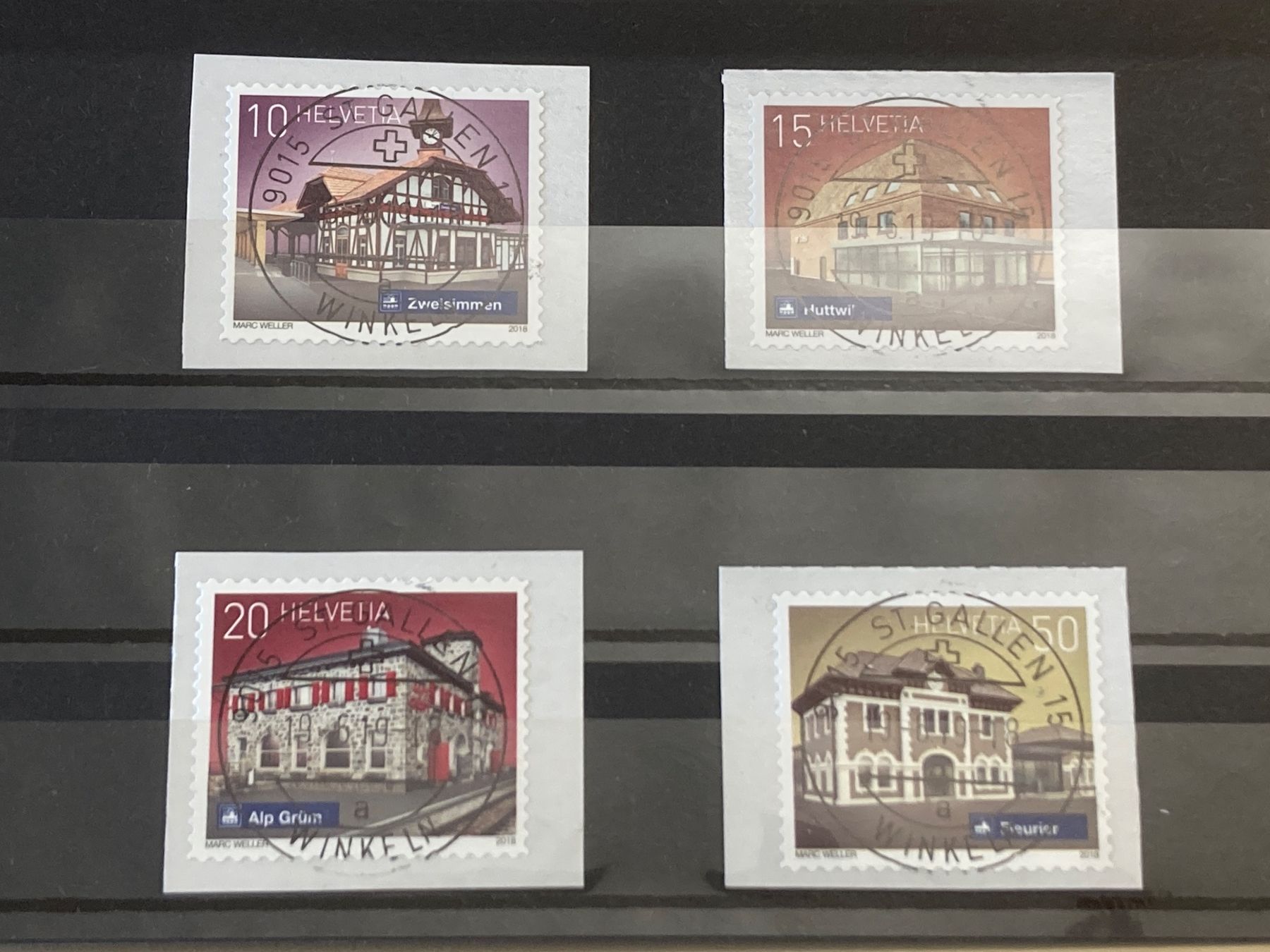 Tutti i francobolli: Dauermarken "Schweizer Bahnhöfe" Vollstempel St. Gallen 15 – Usato da Brütten venduto da Hst1