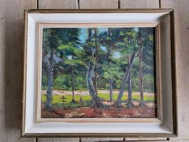 Landschaft Walt Natur Gemälde - signiert Bandelier 1961 Biel
