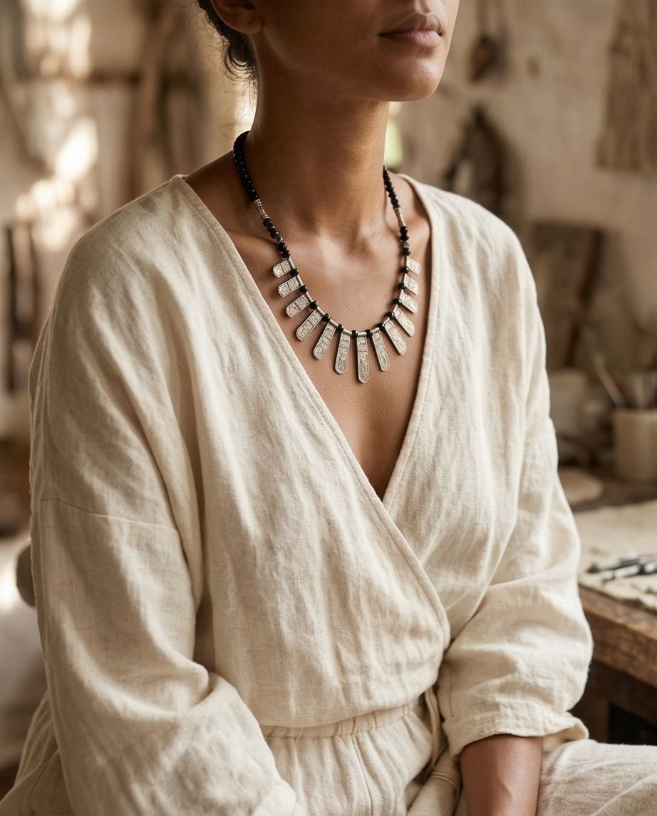 Catenine: Collier ethnique argent et onyx -  neuf – Nuovo (secondo la descrizione) da Vuisternens-Romont venduto da gol_xp6p 3