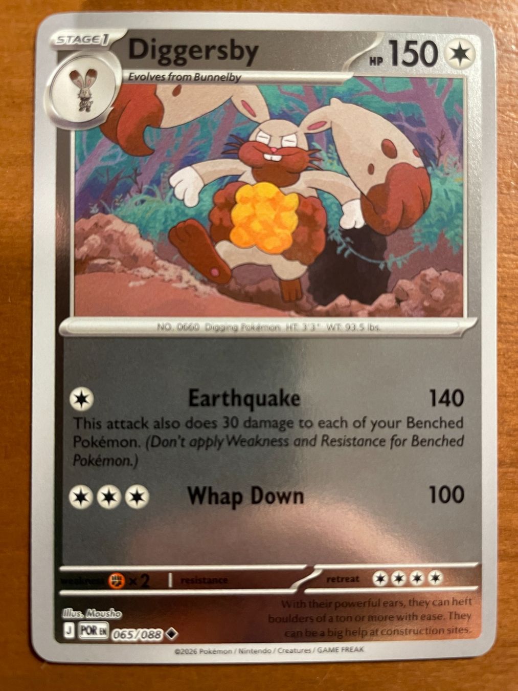 Pokémon Carte collezionabili: Pokemon Diggersby Reverse (Versand gratis) – Nuovo (secondo la descrizione) da Chur venduto da Angerson