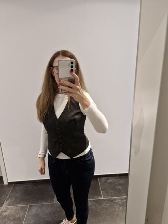 H&M Weste Damen Gr. 38 Nadelstreifen Business Büro chic eleg