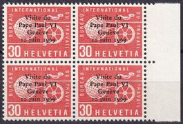 CH 1969, Francobolli di servizio BIT, Visita Papa Paolo VI
