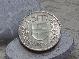 5 Fr. 1926 B - Très Belle pièce dép. à 1 Fr...