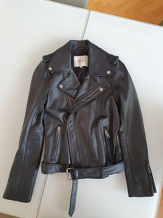 Veste courte en cuir Maje, 40 FR