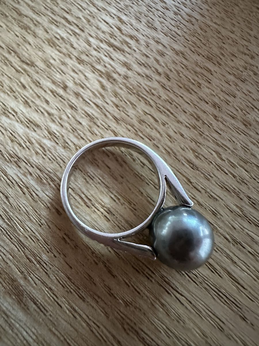 Anelli: Silberring mit Perle und Diamantensplitter – Usato da Herbriggen venduto da Sehrazade