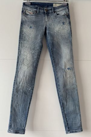Diesel Gracey Jeans Stretch Super Slim Skinny Distressed W25