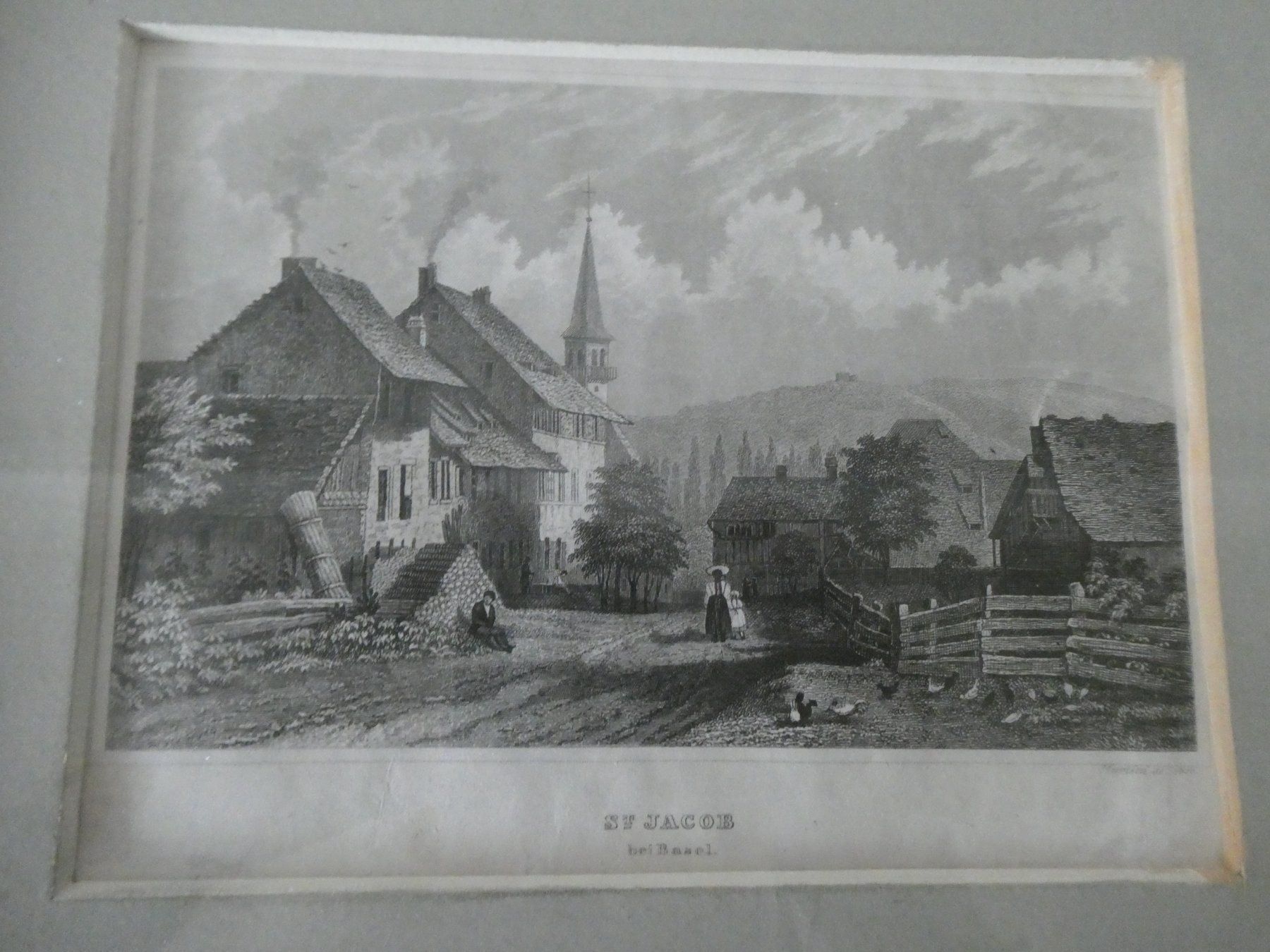 Incisioni: Original Kupferstich St. Jacob bei Basel – Usato da Basel venduto da Robyn 1