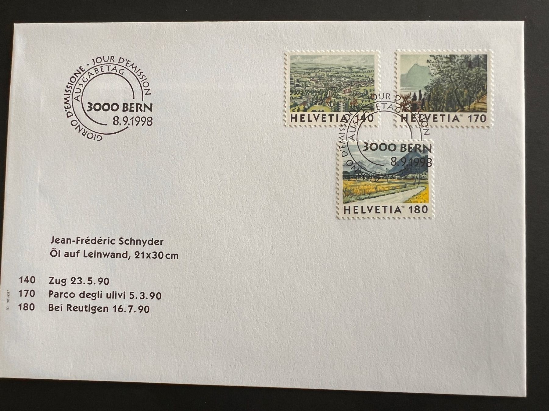 Tutti i francobolli: FDC Brief 1998   (P913) – Usato da Hinwil venduto da Sidi4