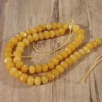 1 Strang Natürliche gelbe Topas Jade facettierte 5x8m