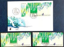 1992 Finnland 75 Jahre Unabhängigkeit FDC + Block ** und ET