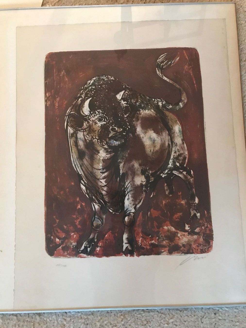 Grafica & Litografie: Lithografie Stier von Hans Erni – Usato da Bern venduto da Vineb