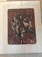 Lithografie Stier von Hans Erni