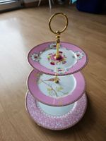 Etagere 3-stöckig Porzellan rosa
