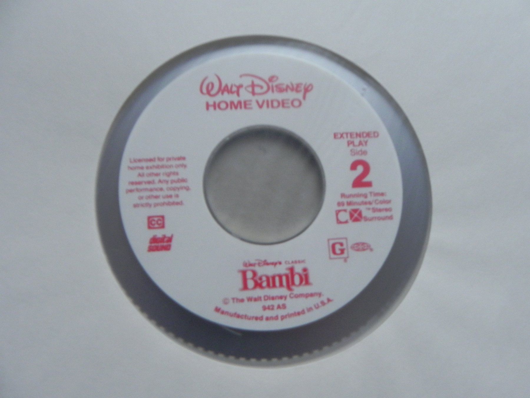 Tutti i DVDs: Laserdisc Walt Disney Bambi ca. 1990 Engl. Sprache Cod free – Usato da Siebnen venduto da krimsie 3