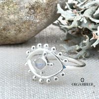 Silberring Fatima Auge Mondstein Grösse 56