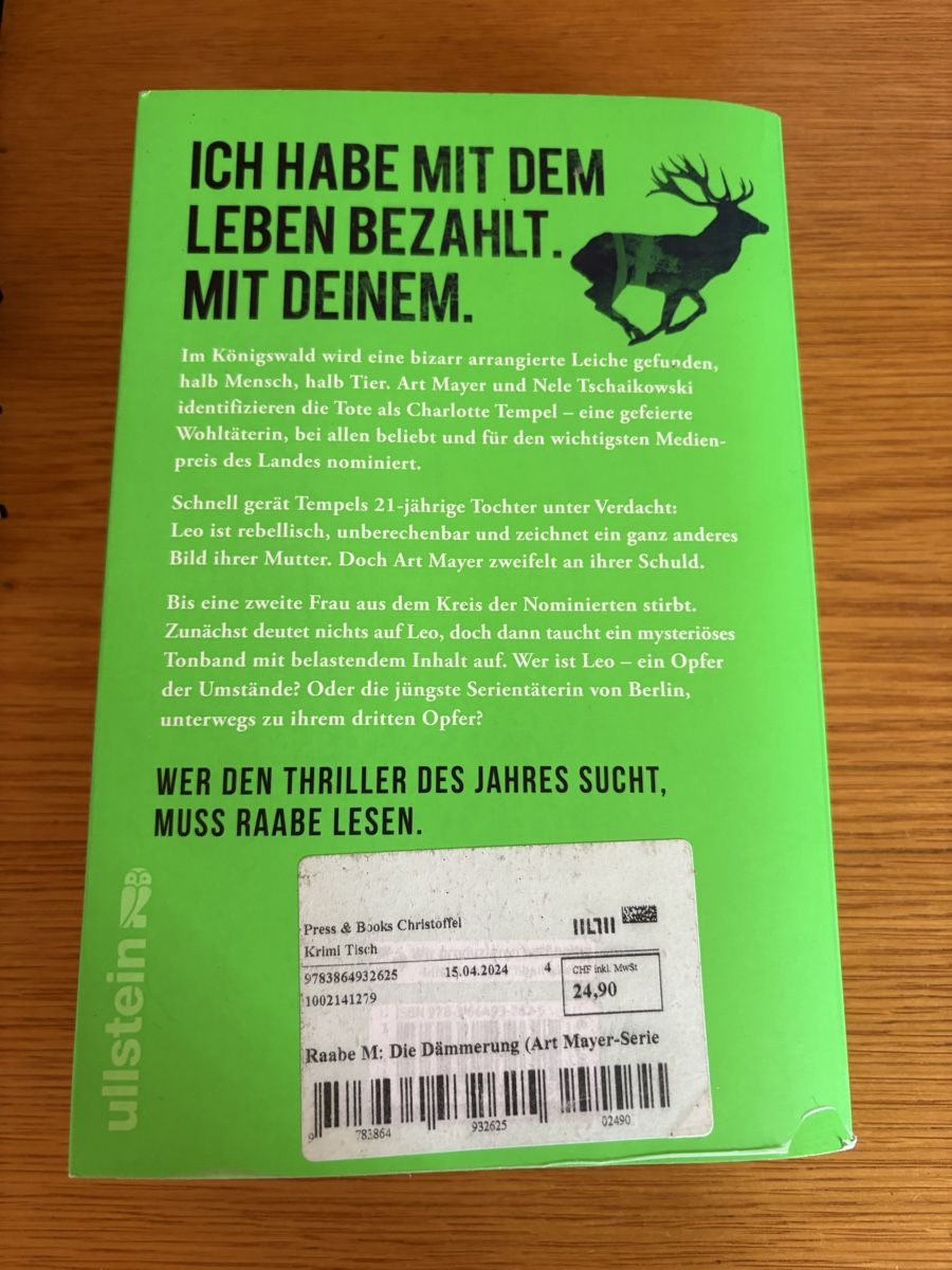 Bücher: Buch Marc Raabe Die Dämmerung Thriller – Gebraucht aus Deitingen von Koala-2024 2