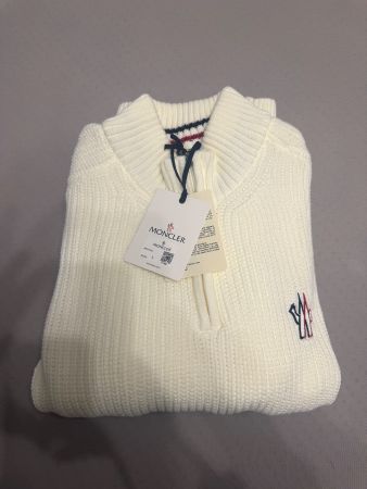 Moncler Pullover mit Reissverschluss weiss Grösse L neu