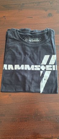 Rammstein Original T-Shirt XXL 2XL Weiße Balken Bandlogo